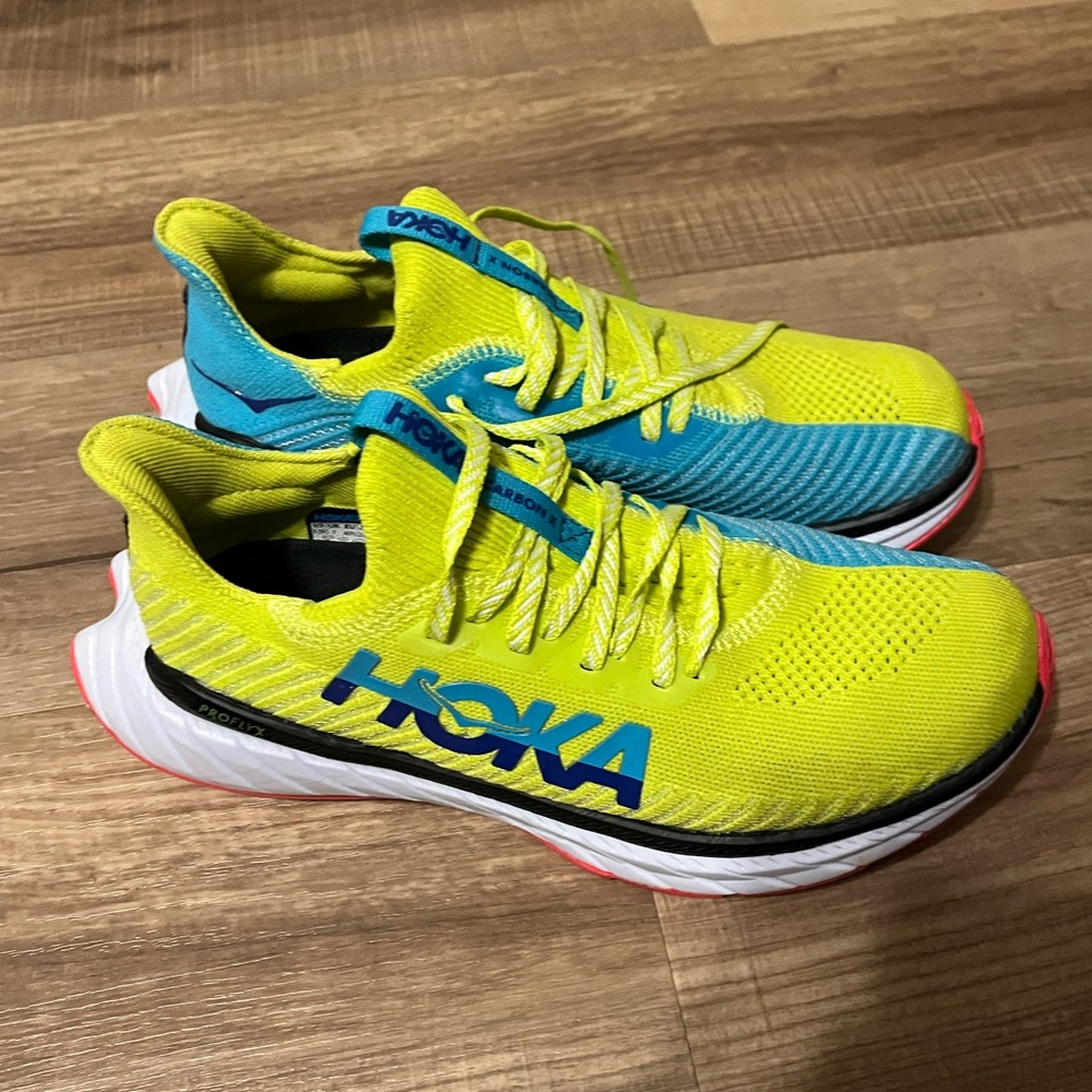 Hoka Yellow and Blue Running Shoes